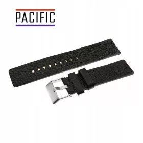   Pojas za sat PACIFIC 22MM CRNI Kožni Teleskopski Remen - Besplatni Teleskopi Uključeni