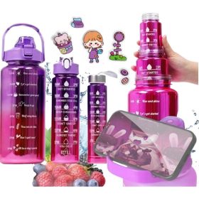    Set od 3 boce MOTIVACIONA BOCA s mjernom čašicom Motivacijska boca za vodu