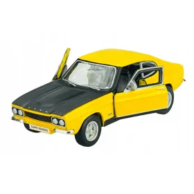   BBURAGO 1970 FORD CAPRI RS2600 ŽUTA DIECAST MODEL 1:32 METAL STREET FIRE