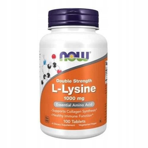 Tablete L-lizin Double Strength Now Foods 230 g, bez okusa
