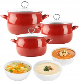  Set posuda Silesia Emalia Helena, emajliranih, 6 kom.