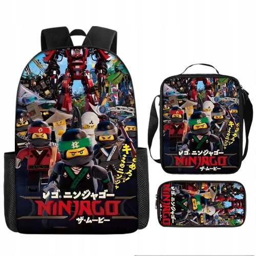Ninjago Komplet za školu, Veliki Ruksak A4, Torba, Pernica, Visoka Kvaliteta