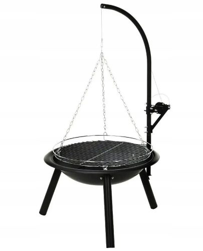  Metalni vrtni kamin s visećom rešetkom 50x100 cm