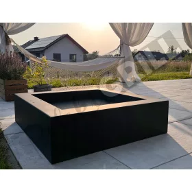 Moderni vrtni kamin QUADRA 80 cm - čelik - kvadratni