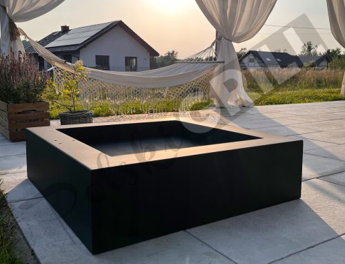  Moderni vrtni kamin QUADRA 80 cm - čelik - kvadratni