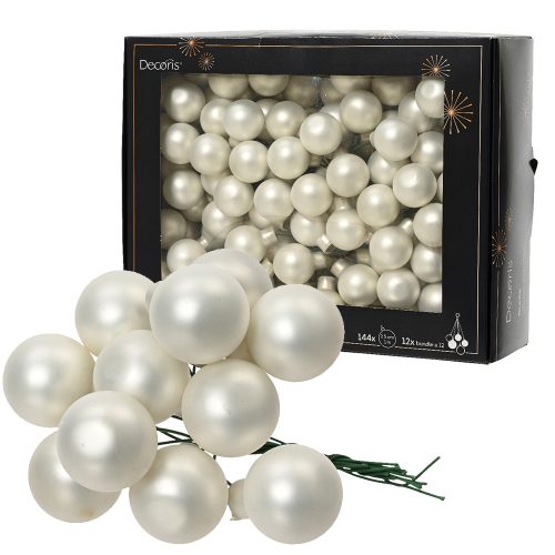  Staklene kuglice na žici hladno bijelo mat D-2,5 cm