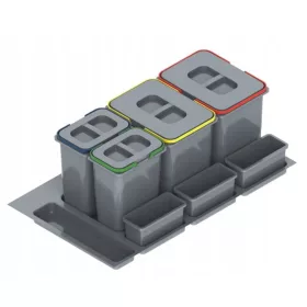 Set košara za smeće Rejs Praktiko 90 - 2x15+2x7l