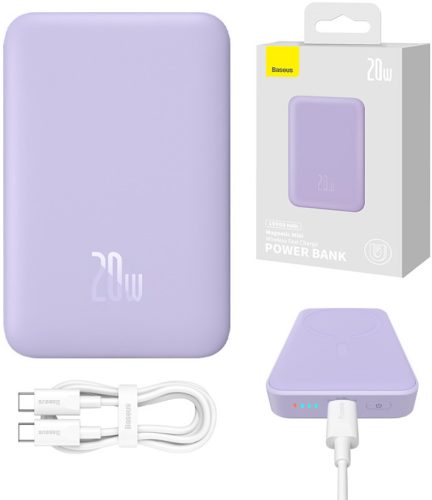 Baseus Induktivni Punjač Mini 10000mAh 20W MagSafe (ljubičasta)
