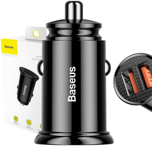 Baseus Punjač za auto s dva USB porta i brzo punjenje 30W