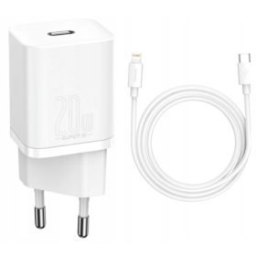   Baseus Super Si USB-C PD 20W zidni punjač + 1m Lightning kabel