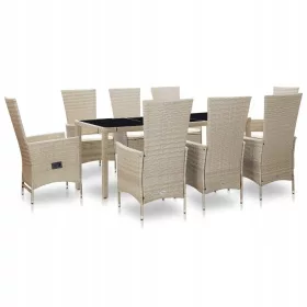   Elegantni set vrtnog namještaja od PE rattana - bež/krem, 190x90x75 cm