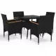 Elegantni 5-dijelni set blagovaonskog namještaja s kremastim jastucima