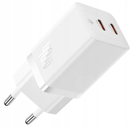 Baseus GaN5 Pro C+C 40W 2xUSB-C univerzalni zidni punjač, bijeli