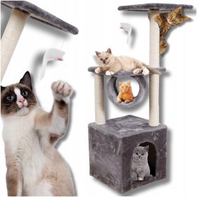   Najkvalitetniji drapak za mačke - Toranj Omna za mačke, visoko drvo s kućicom, ležajem, stupom, mišem i valjkom. Mačka će uživati u igri i zadovoljiti svoju prirodnu potrebu za grebanjem. Drapak je iz