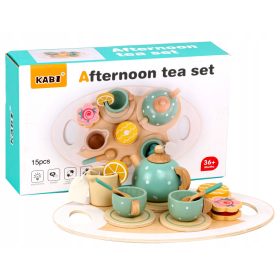 Dreveni set za čaj s policom i stalkom