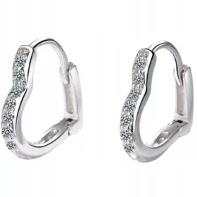   Srebrne srčane naušnice od S925 srebra s cirkonima - božićni poklon