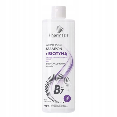 Šampon za jačanje kose s biotinom i ekstraktima konoplje i preslice - PHARMAZIS - 400ml