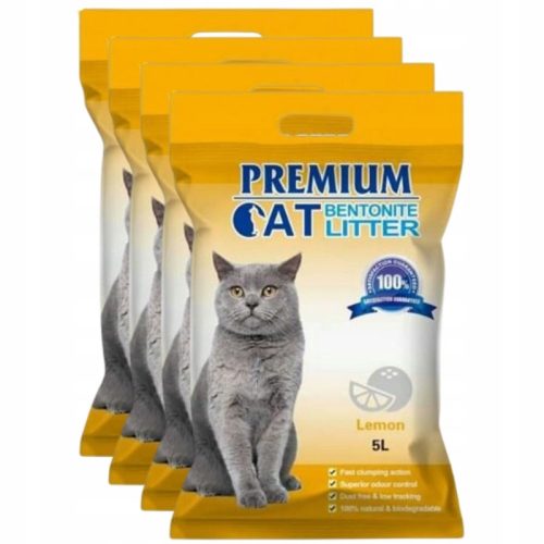 Premium Cat Clumping Bentonite Litter - Limun za mačke, mirisni 5L