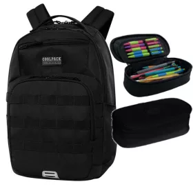   CoolPack Army Black školski ruksak s više odjeljaka i pernica
