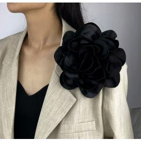  TKANINA CVIJET BROŠ IDALA LOLITA DODACI 18-19 cm XXL CRNI