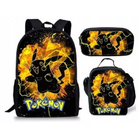 Dječji školski set Pikachu Pokemon s više odjeljaka