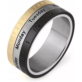    Muškarci Titanium Steel Punk Rotatable Spinner Datum Vrijeme Kalendar
