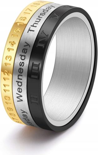  Titanium Steel Cool Punk Spinner Mens Date Time Calendar