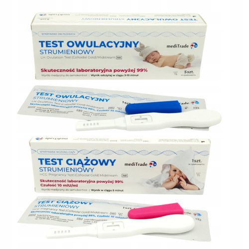 Set od 9 Testova za Ovulaciju i Trudnoću s Koloidnim Zlatom mediTrade24