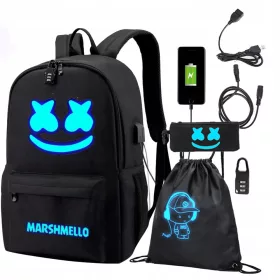 MARSHMELLO SVJETLEĆI ŠKOLSKI RUČNA TORBA USB VELIKI SET