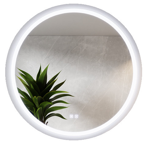  Okruglo ogledalo pjeskareno 3u1 tri boje LED s grijaćom podlogom 90CM