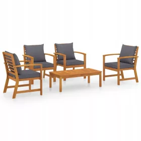Set Vrtnih Namještaja od Akacije Dark Grey s 9 Dijelova