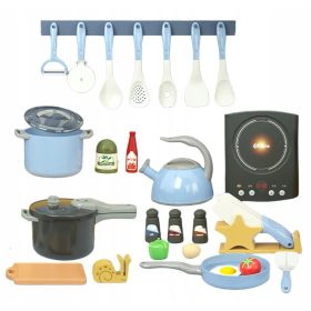   Dječji kuhinjski set s loncima, posuđem i indukcijskom pločom, 31 komad W035