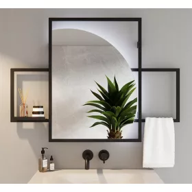  Okruglo ogledalo zakošeni LED dvostruki okvir desno 110X80