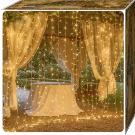   LED SVJETLESNA ZAVESA 3x3m sa 300 LED lampica za prozor ili božićno drvce
