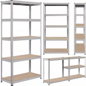 Regal za radionicu i garažu 150x75x35 cm 5 polica 625 kg