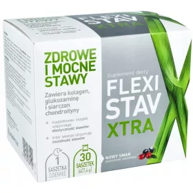   FlexiStav Xtra - Dodatak Prehrani za Zdravlje Kostiju i Zglobova, Okus Ribizla i Brusnice (30 vrećica)