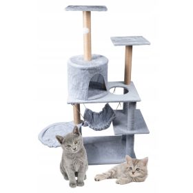 Drapak za mačke leglo toranj kuća 5 nivoa siva