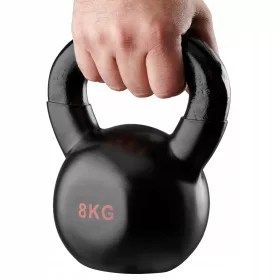    KETTLEBELL 8 kg Fitness lopta s utezima od lijevanog željeza Gumirana crna