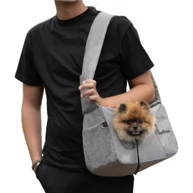   Torba za prijevoz kućnih ljubimaca MatMay sive nijanse S/M 38x23x18cm