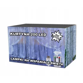  HLADNA SVJETLOSNA ZAVJESA 200 LED USB 3x2M + DALJINSKI UPRAVLJAČ