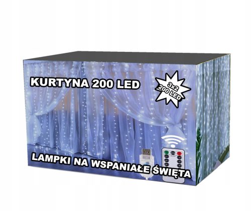 HLADNA SVJETLOSNA ZAVJESA 200 LED USB 3x2M + DALJINSKI UPRAVLJAČ