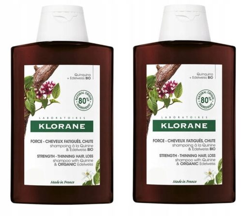 Klorane Šampon s kininom i organskom edelweisom, 400 ml - za tanku i opadajuću kosu