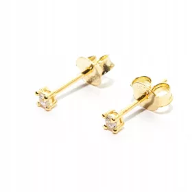   Srebrne naušnice od pozlaćenog kubnog cirkonija, 2 mm, 925 srebra