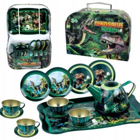   VELIKI SET ZA ČAJ U KUTIJI DINOSAURA VRČ PLADANJ TANJURI ŠALICE
