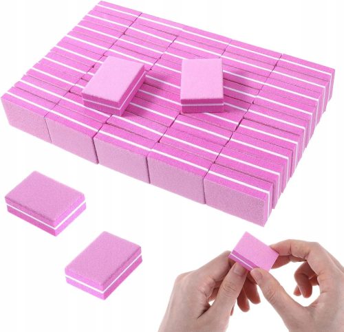 MINI POLIRKA BLOK POLIRALO ZA NOKTE ROZA - SET 50 kom.⭐⭐⭐⭐⭐