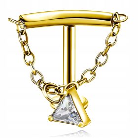    LABRET NAUŠNICE OD TITANSKOG ZLATA SA HELIX LANČIĆEM ZA UŠI CIRKON 1,2/6