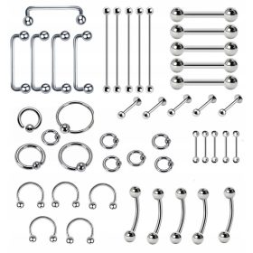    Piercing mix set od 45 komada naušnica od kirurškog čelika 316L m03
