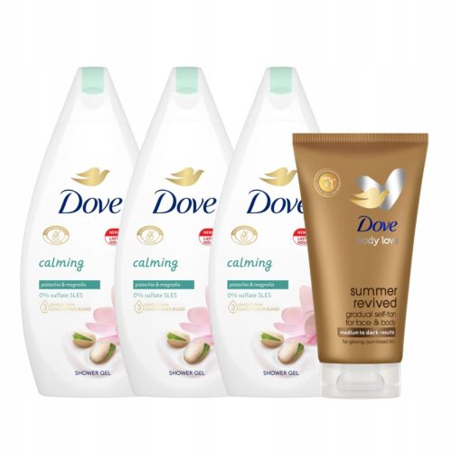 Dove Gel za tuširanje s umirujućim mirisom pistacija i magnolije 3x450 ml + GRATIS