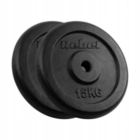   Set za vježbanje s otežanim pločama od lijevanog željeza 2x15kg 30kg rupa 31mm REBEL