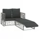 Set PE Rattan Vrtnih Sofa Siva s Tabureom - Idealno za Svaki Vrt i Terasu